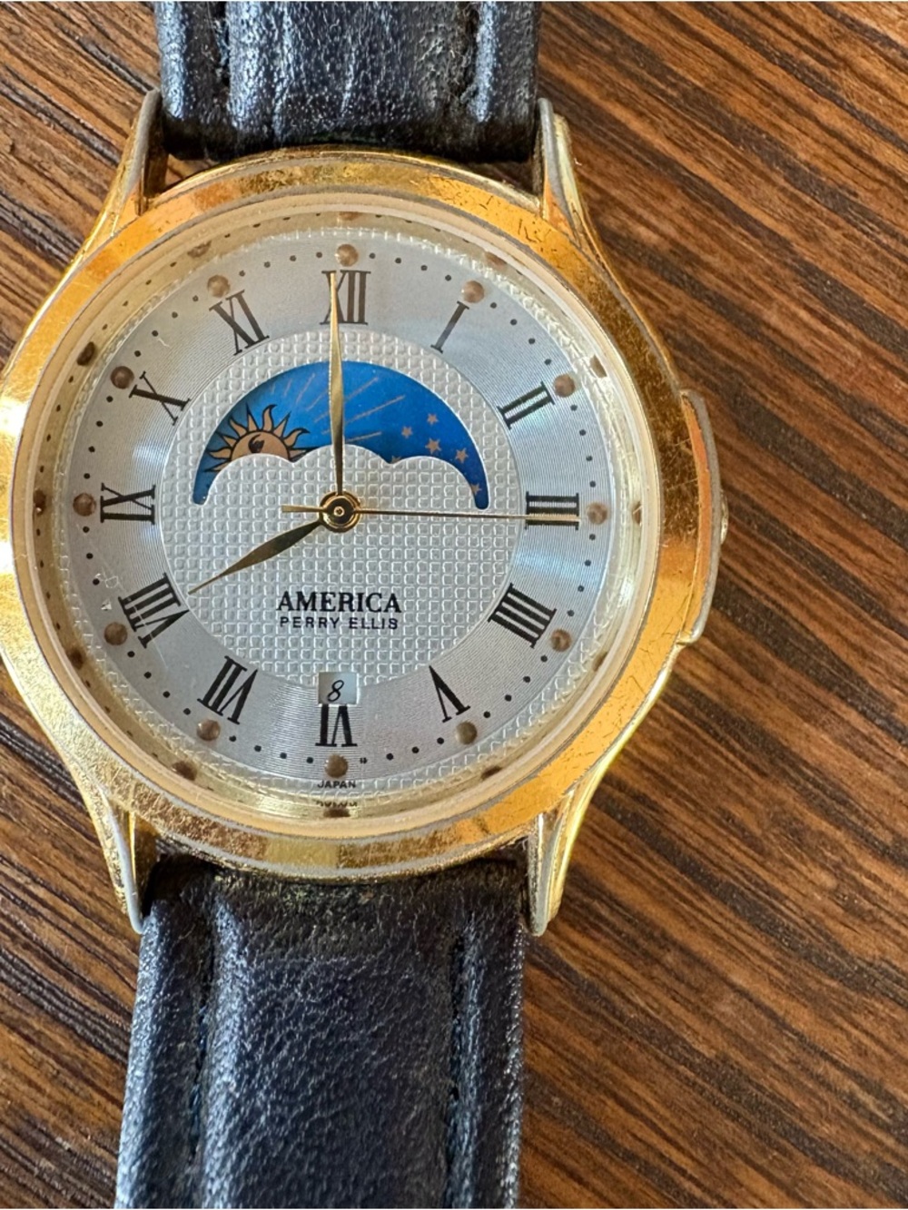 Vintage America Perry Ellis Moon Phase Watch